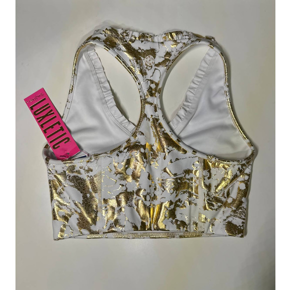 NWT Lilly Pulitzer Luxletic Lindsay Sports Bra Shoreline Foil Sz. XS - Picture 5 of 9